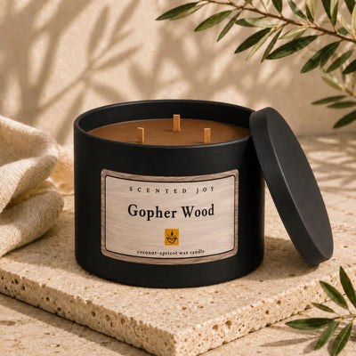 Gopher Wood Coconut-Apricot Wax Candle